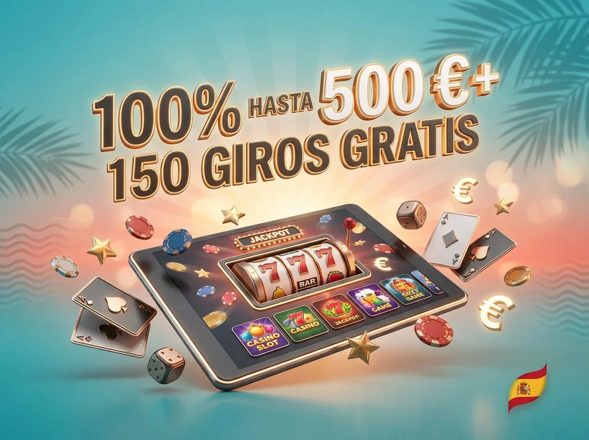 100% HASTA 500 €+ 150 GIROS GRATIS